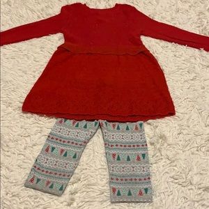 Girl Christmas legging/ sweater set